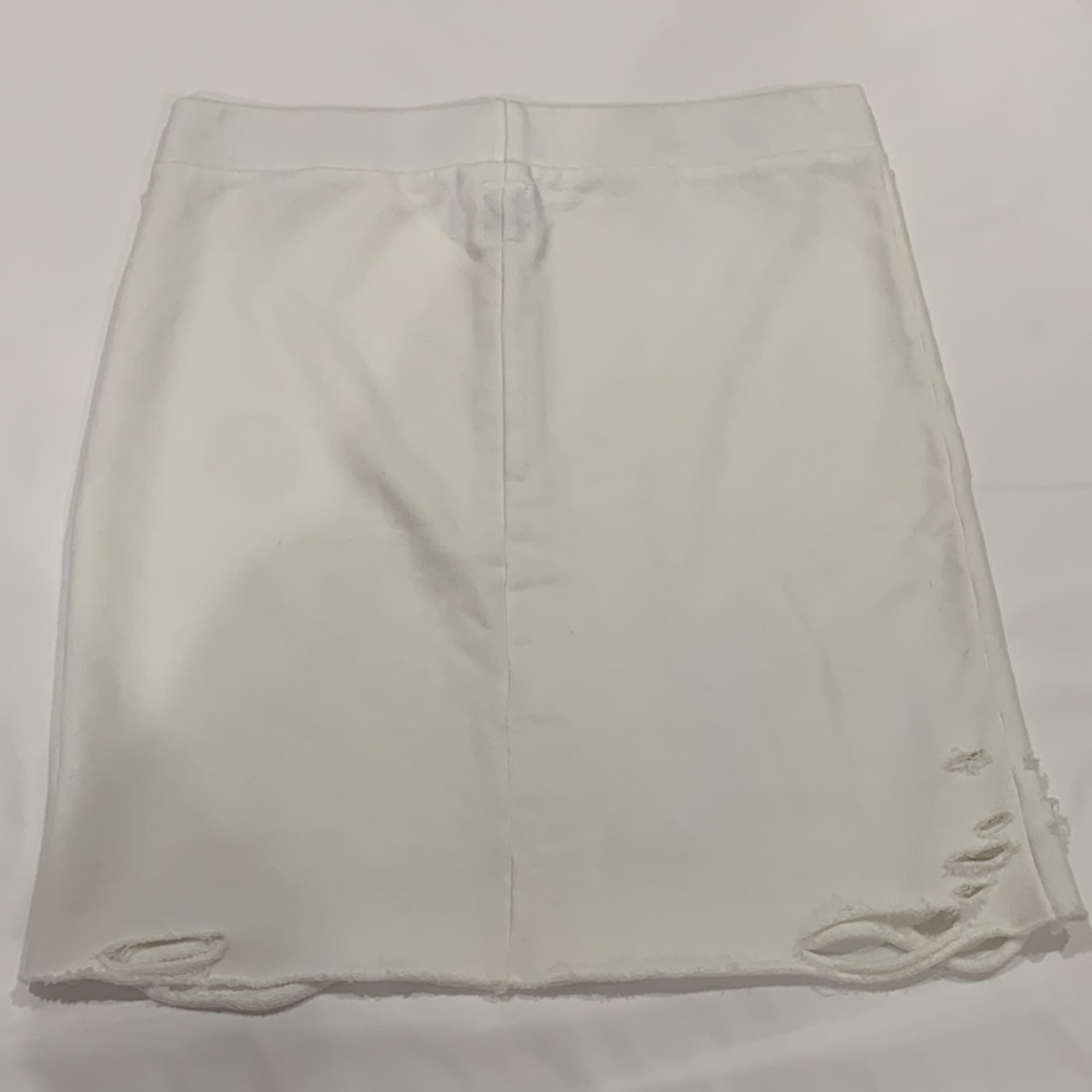 NSF x Revolve Adalia Destroyed Skirt in White - Picture 5 of 6